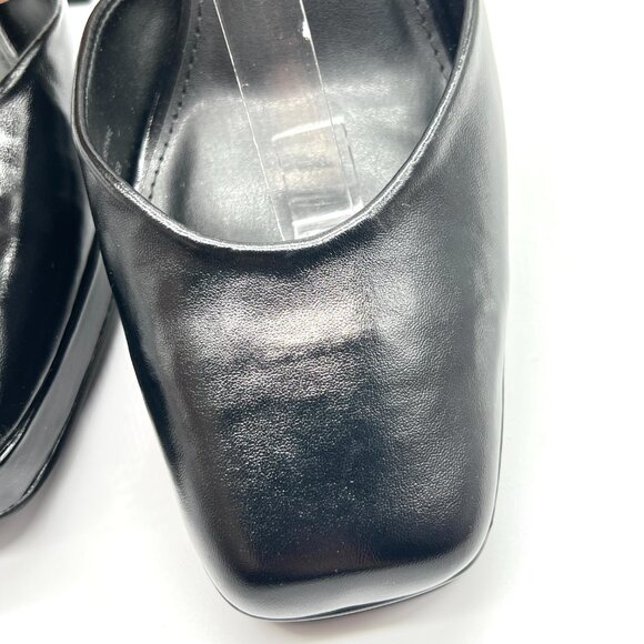 Faryl By Farylrobin Womens Size 11 Black‎ Vegan Leather Block Heels Pumps Shoes - Picture 7 of 15